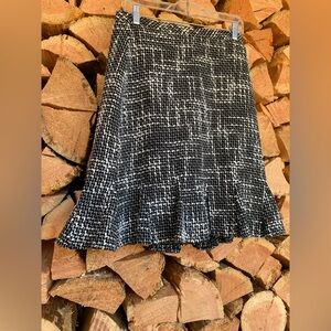Vintage Jessica Size 8 Wool‎ Black White Houndstooth Midi Skirt Dead stock Twee